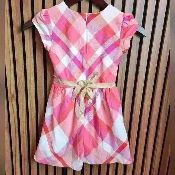 Gymboree Girls' Plaid Dress with Gold Belt- Size 7 - Picture 5 of 6